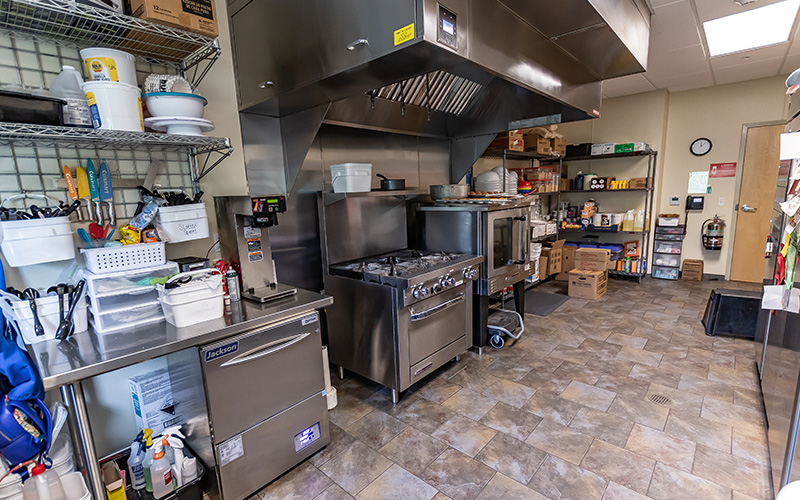 Commercial kitchen at a Doodle Bugs! center